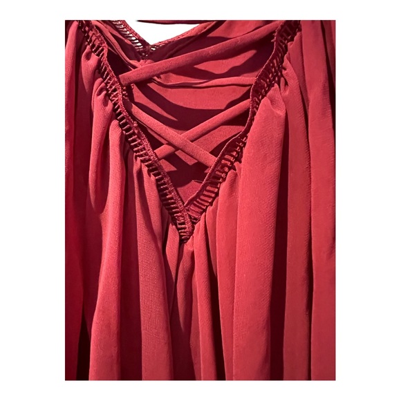 WHBM - Ruffled Flounced Overlayed Rosey Top - Size Medium - Picture 7 of 9